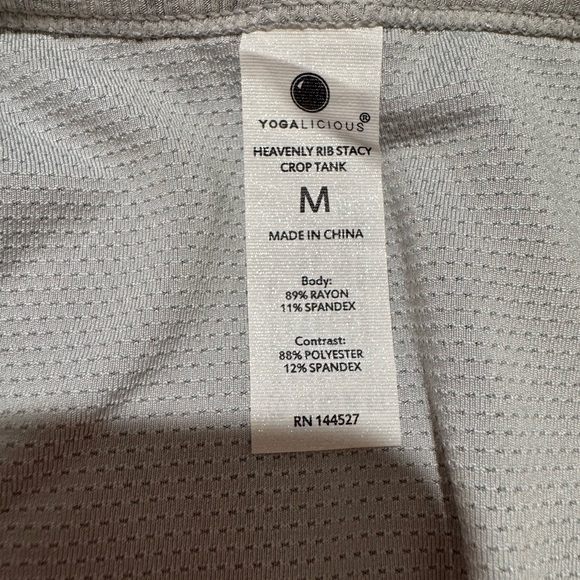 Yogalicious Gray Heavenly Rib Stacy Crop Tank Top - Picture 6 of 6